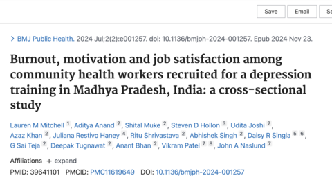 A picture of a publication on burnout and motivation in CHWs
